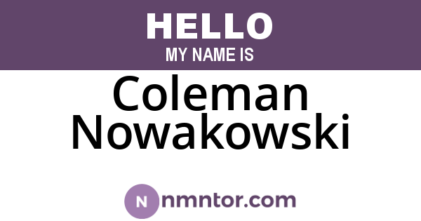 Coleman Nowakowski