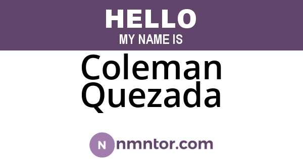 Coleman Quezada