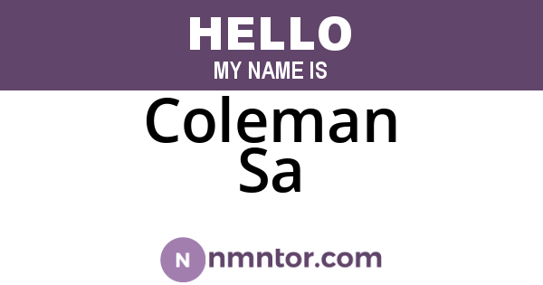 Coleman Sa