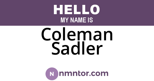 Coleman Sadler