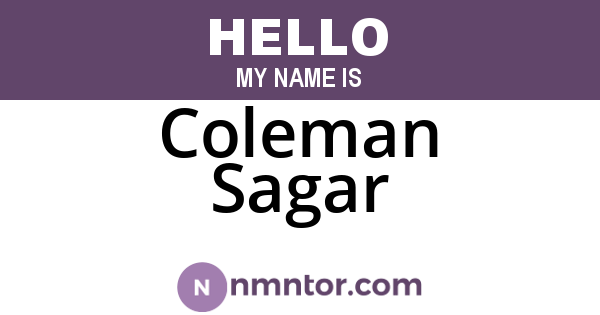 Coleman Sagar