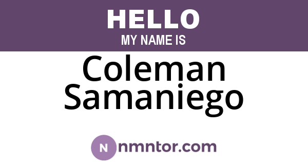 Coleman Samaniego