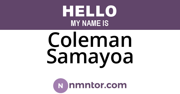 Coleman Samayoa
