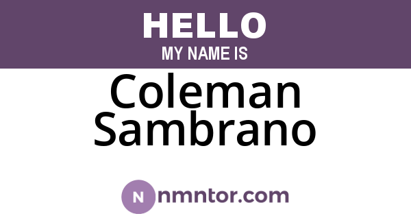 Coleman Sambrano