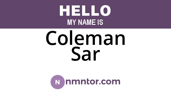 Coleman Sar