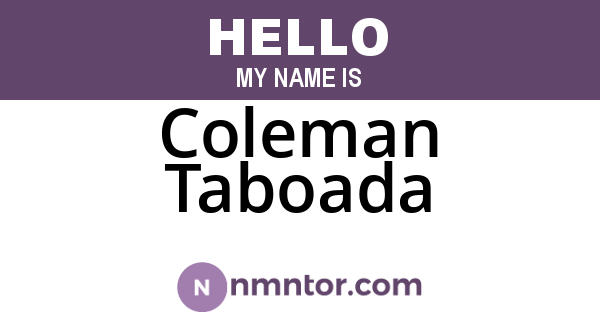 Coleman Taboada