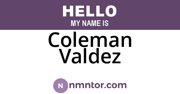 Coleman Valdez