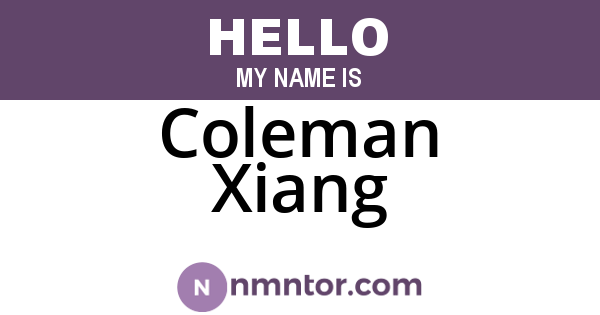 Coleman Xiang