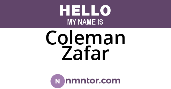 Coleman Zafar