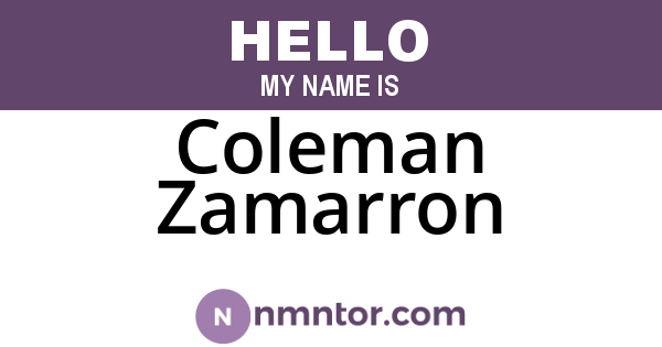 Coleman Zamarron