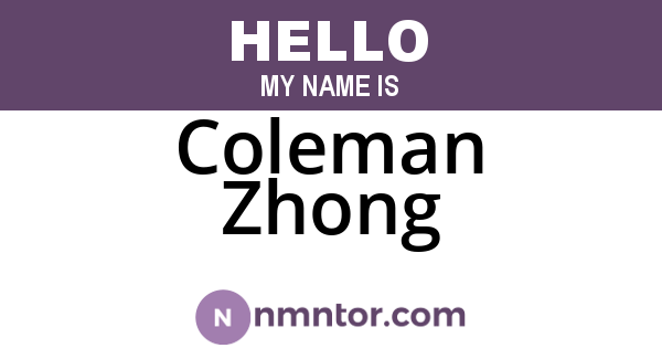 Coleman Zhong