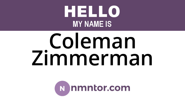 Coleman Zimmerman