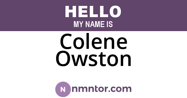 Colene Owston