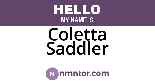 Coletta Saddler