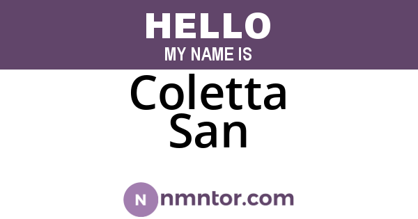 Coletta San