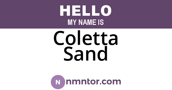 Coletta Sand
