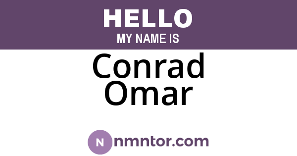 Conrad Omar