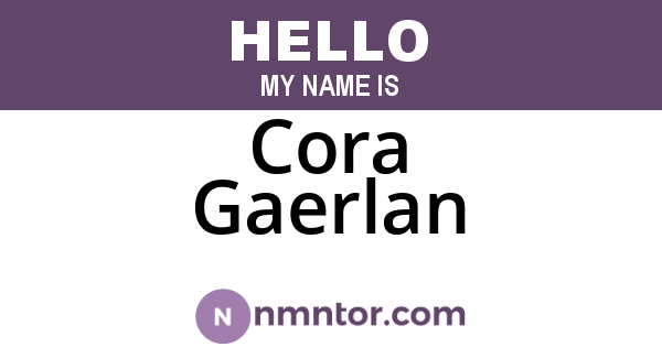 Cora Gaerlan