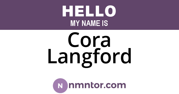 Cora Langford