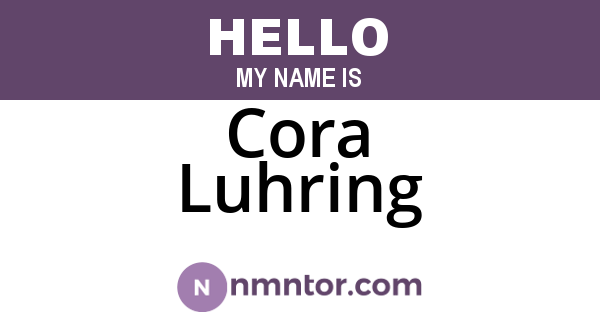 Cora Luhring