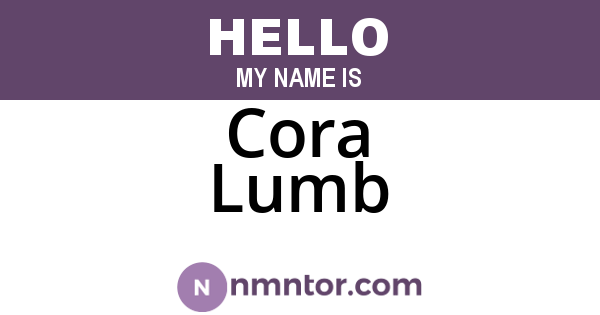 Cora Lumb