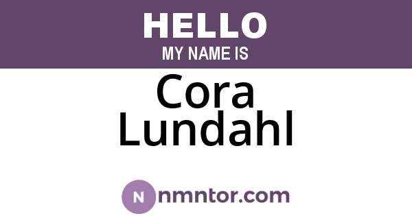 Cora Lundahl