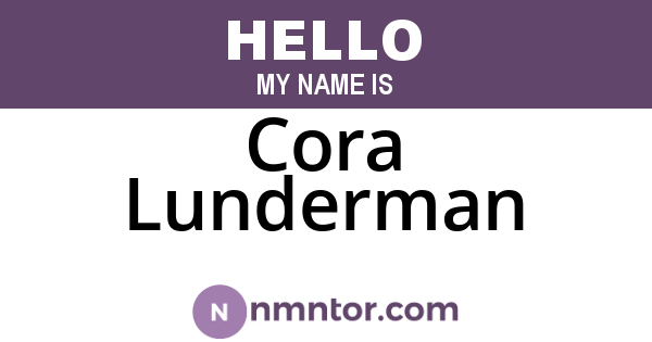 Cora Lunderman