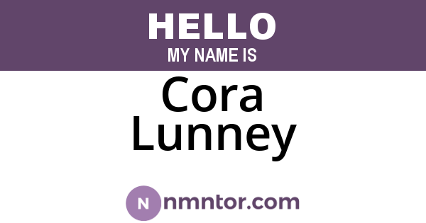Cora Lunney