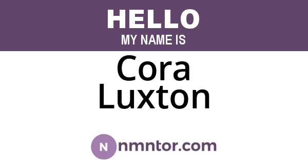 Cora Luxton