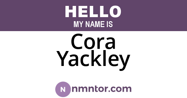 Cora Yackley