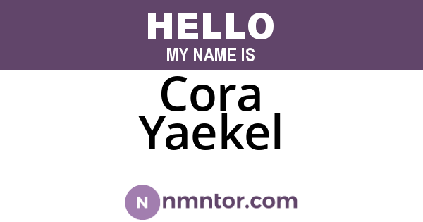 Cora Yaekel