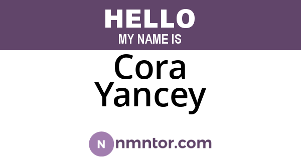 Cora Yancey