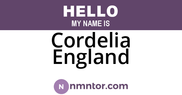 Cordelia England