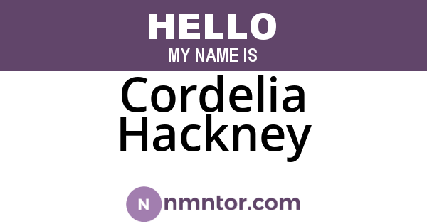 Cordelia Hackney