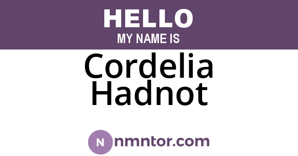 Cordelia Hadnot