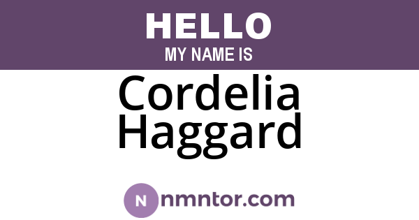 Cordelia Haggard