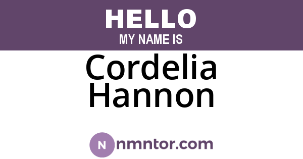 Cordelia Hannon