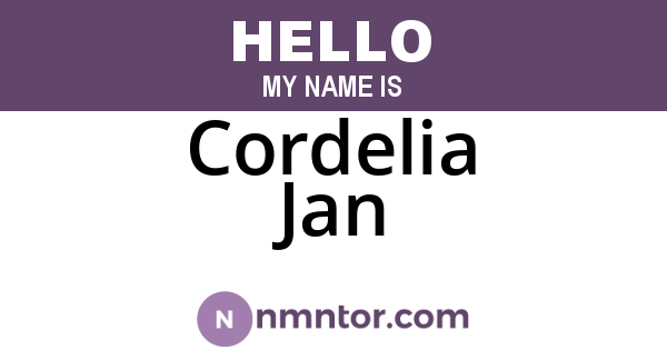 Cordelia Jan