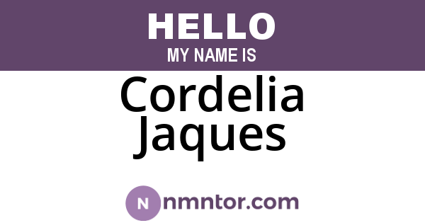Cordelia Jaques