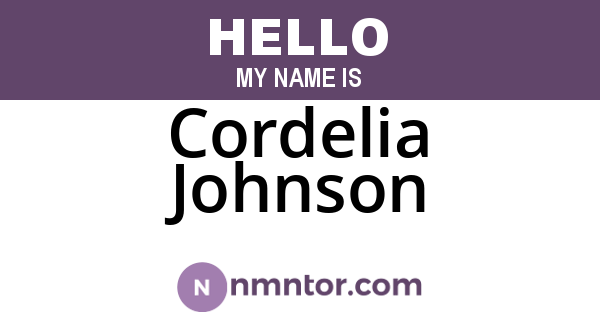 Cordelia Johnson