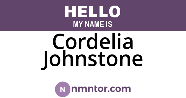Cordelia Johnstone