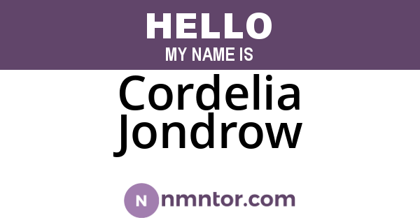 Cordelia Jondrow