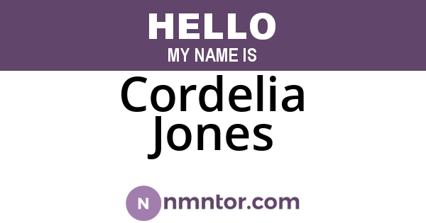 Cordelia Jones
