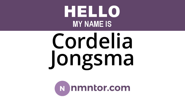 Cordelia Jongsma