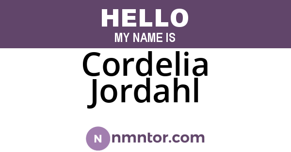 Cordelia Jordahl
