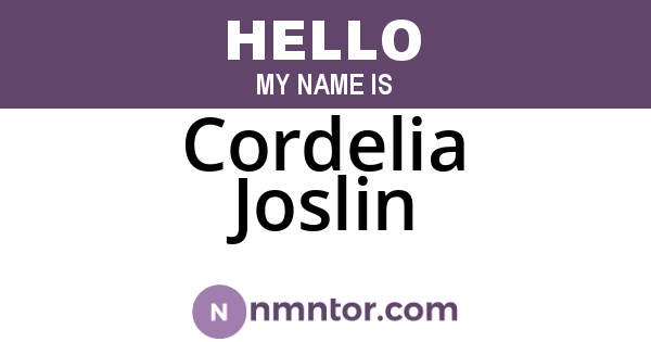 Cordelia Joslin