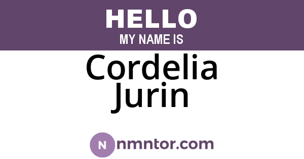 Cordelia Jurin