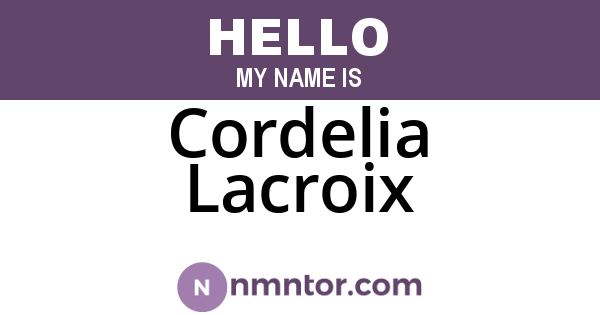 Cordelia Lacroix