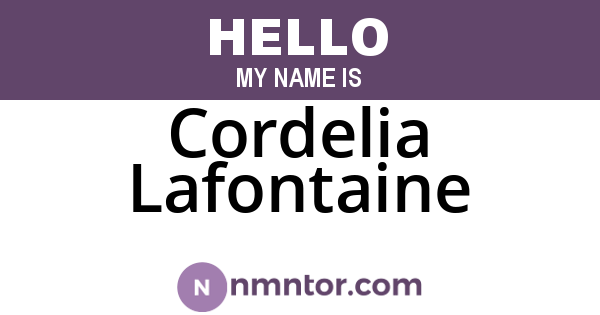 Cordelia Lafontaine