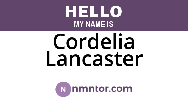 Cordelia Lancaster